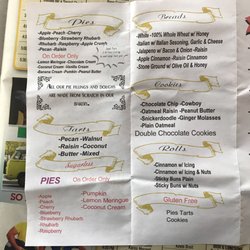 Fehrs Heritage Bakery - Menu. They also sell sausage and perogies.