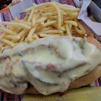 Spectators SBG - Philly. Really big chunks of chicken and bland BBQ. - Sports Bars Near Me - Altoona, Iowa Spectators SBG - Philly. Really big chunks of chicken and bland BBQ. - Sports Bars Near Me - Altoona, Iowa
