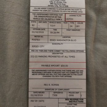 Jersey City Parking Authority - Ticket for parking on 2 different streets at the same time - Parking Near Me - Jersey City, New Jersey Jersey City Parking Authority - Ticket for parking on 2 different streets at the same time - Parking Near Me - Jersey City, New Jersey