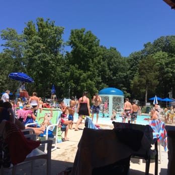 Yogi Bear's Jellystone Park - Bring your own chairs to the pool.  All the Yogi chairs get reserved (not actually used, just draped with a towel) early. - RV Parks Near Me - Williamsport, Maryland
