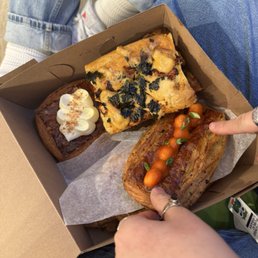 tteokboki croissant, kimchi focaccia, toast of the day