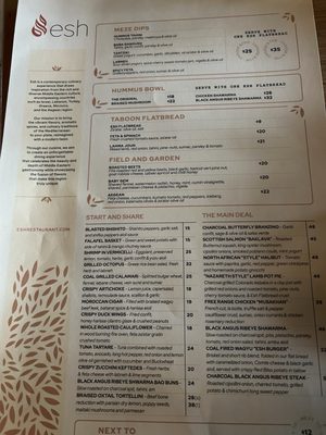 Menu photo 2 Esh Mediterranean Fairfield, CT
