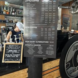 Java Garage - Drink menu