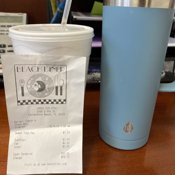 Beach Diner - A large sweet tea $3.59? What...$3.59 & it's not even a large cup. - Diners Near Me - Fernandina Beach, Florida Beach Diner - A large sweet tea $3.59? What...$3.59 & it's not even a large cup. - Diners Near Me - Fernandina Beach, Florida