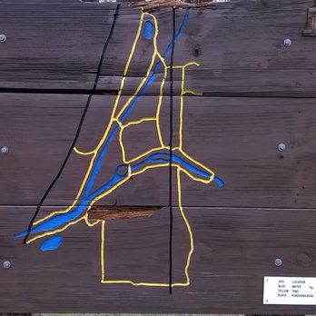 Pendleton Falls Park - trail map on the east side of the park - Parks Near Me - Pendleton, Indiana