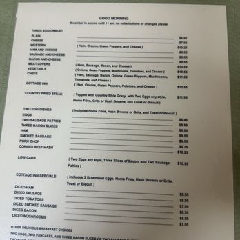 Cottage Inn Restaurant - Menu current for December 2024 - Diners Near Me - Lady Lake, Florida