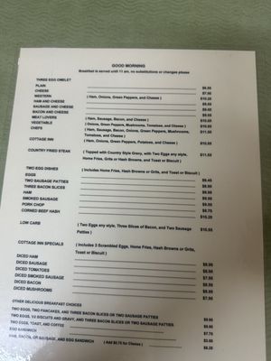 Menu photo 1 Cottage Inn Restaurant Lady Lake, FL