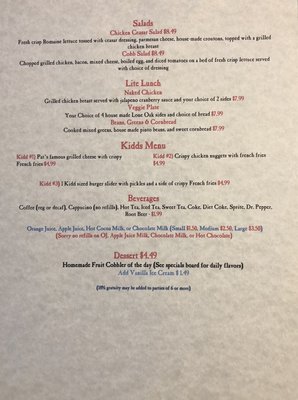 Menu photo 7 Lone Oak Cafe Sanger, TX