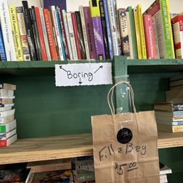 Book section called "boring". Fill a bag 5$ doesnt get more cute than this. Thank you for the great visit. Book section called "boring". Fill a bag 5$ doesnt get more cute than this. Thank you for the great visit.