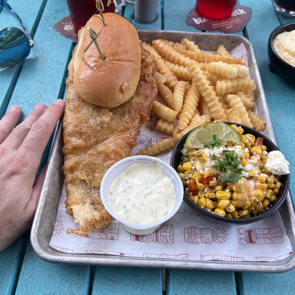 Tiki Docks Riverview - The whole cod fish is in this sandwich. - Salad Near Me - Riverview, Florida Tiki Docks Riverview - The whole cod fish is in this sandwich. - Salad Near Me - Riverview, Florida