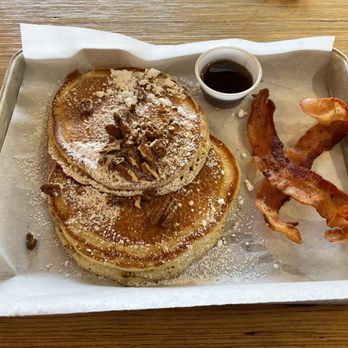 The Bearded Lady - Ricotta Pancakes and Bacon - Burgers Near Me - Fort Worth, Texas