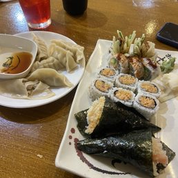 Steam Gyoza Tuna Hand Roll Spicy Tuna