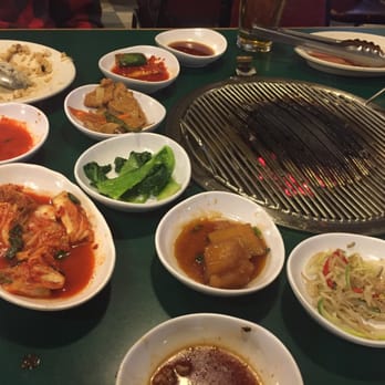 Mama's House - The variety of kimchi around the grill - Korean Near Me - Indianapolis, Indiana