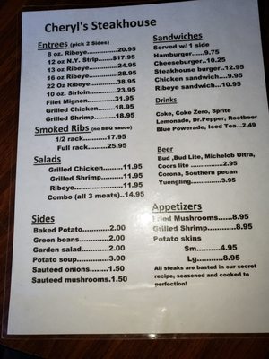 Menu photo 4 Cheryl's Open Pit Steak House Ocean Springs, MS Menu photo 4 Cheryl's Open Pit Steak House Ocean Springs, MS
