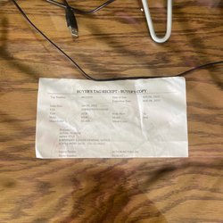 Action Motors - Copy of "buyer's tag receipt"...