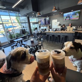 Pour Decisions Craft - on the left is the Banana Latte and the right is PB&J Latte - Coffee & Tea Near Me - San Jose, California Pour Decisions Craft - on the left is the Banana Latte and the right is PB&J Latte - Coffee & Tea Near Me - San Jose, California