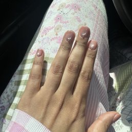 Gel + gems on natural nails Gel + gems on natural nails