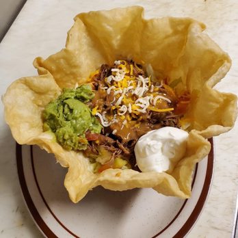 Mama Inez - a taco bowl with guacamole and sour cream - Mexican Near Me - Bellevue, Idaho Mama Inez - a taco bowl with guacamole and sour cream - Mexican Near Me - Bellevue, Idaho
