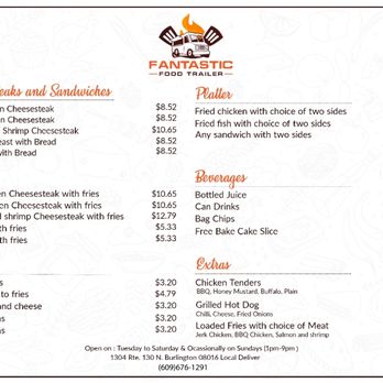 Fantastic Food Trailer - Menu - Food Trucks Near Me - Burlington, New Jersey Fantastic Food Trailer - Menu - Food Trucks Near Me - Burlington, New Jersey