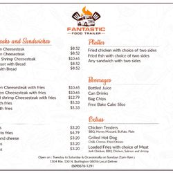 Fantastic Food Trailer - Menu