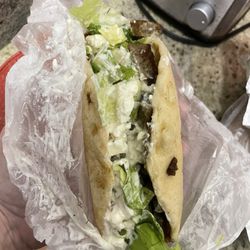 Giant stuffed gyro - not pretty but definitely delicious!