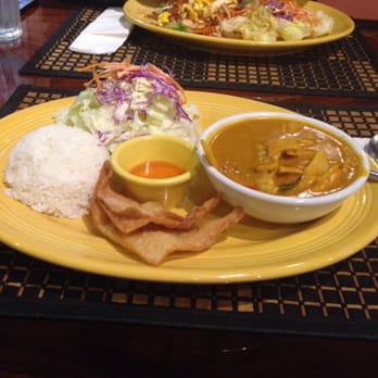 Cha Thai Restaurant - red curry dinner set (egg roll + soup not in pic) - Thai Near Me - Orange, California Cha Thai Restaurant - red curry dinner set (egg roll + soup not in pic) - Thai Near Me - Orange, California