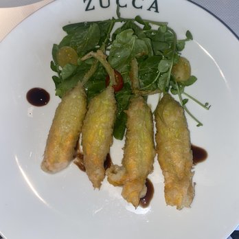 Zucca - Fried Zucchini Flowers stuffed with Mozzarella - Italian Near Me - Coral Gables, Florida Zucca - Fried Zucchini Flowers stuffed with Mozzarella - Italian Near Me - Coral Gables, Florida
