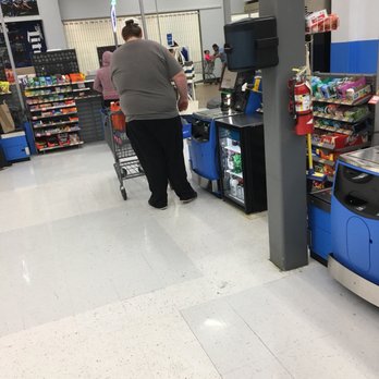 Walmart Supercenter - Hard to see and take a pic. There are about 20 self checkout terminals on each side and far less manned checkout stations. - Grocery Near Me - Waco, Texas