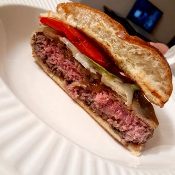 Eureka! - Undercooked inside of "Medium" Bison burger - American Near Me - Roseville, California