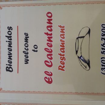El Calentano - Cover of the menu - Seafood Near Me - Gardena, California