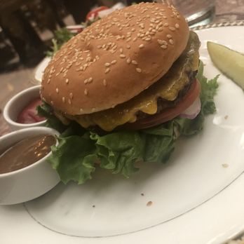 Palm Court Grill - Burger $16.95 - New American Near Me - Spokane, Washington