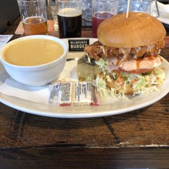 Milwaukee Burger Company - Fried chicken sandwich and beer cheese soup - Burgers Near Me - Hudson, Wisconsin Milwaukee Burger Company - Fried chicken sandwich and beer cheese soup - Burgers Near Me - Hudson, Wisconsin