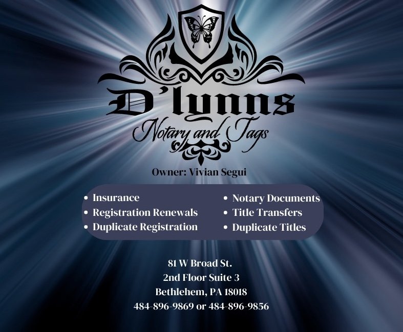 D’LYNNS NOTARY AND TAGS Updated September 2024 81 W Broad St