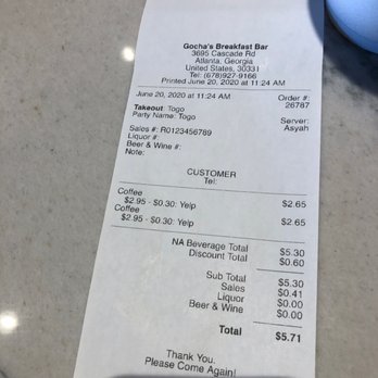 Gochas Breakfast Bar | Cascade - 2 coffees w discount - Wine Bars Near Me - Atlanta, Georgia Gochas Breakfast Bar | Cascade - 2 coffees w discount - Wine Bars Near Me - Atlanta, Georgia