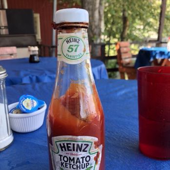Park Cafe - Ketchup residue around lid and on bottle. - American Near Me - Saint Mary, Montana