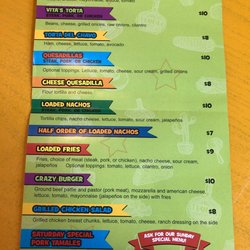 Vita’s Taqueria Mexican - Menu