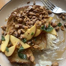 Fruit over French toast, excellent.