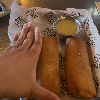 Four Peaks Brewing - Huge portion of the Chicken Rolls ! - Pubs Near Me - Tempe, Arizona