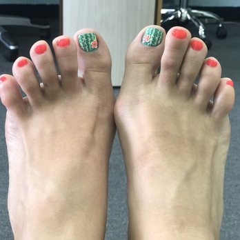 Nails Expression - Cactus and desert inspired pedi - Nail Salons Near Me - San Diego, California