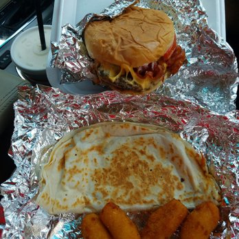 Cook Out - Double burger. Hush puppies, quesadilla and a banana milkshake - Fast Food Near Me - Roanoke Rapids, North Carolina Cook Out - Double burger. Hush puppies, quesadilla and a banana milkshake - Fast Food Near Me - Roanoke Rapids, North Carolina
