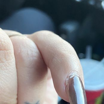 Classy Nails Bar - (Already fallen off) there was a chunk of acrylic on cuticle on left - Nail Salons Near Me - Norco, California Classy Nails Bar - (Already fallen off) there was a chunk of acrylic on cuticle on left - Nail Salons Near Me - Norco, California