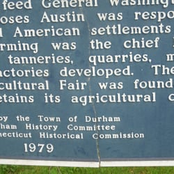 Durham Historical Marker - Presumed vehicle damage has split the sign