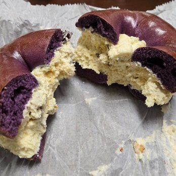 Bagels R Us - Ube bagel with raisin walnut cream cheese - Bagels Near Me - Jacksonville, Florida Bagels R Us - Ube bagel with raisin walnut cream cheese - Bagels Near Me - Jacksonville, Florida