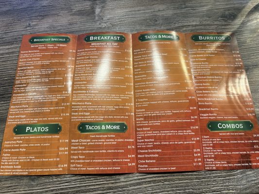 Menu photo 2 Casa Juancho Chino Hills, CA