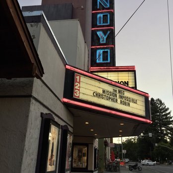 Noyo Theatre - 08.11.18 marquee lights on - Cinema Near Me - Willits, California