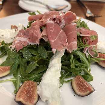 Bruschetta - Arugula salad with prosciutto, figs, and burrata. - Italian Near Me - Stateline, Nevada