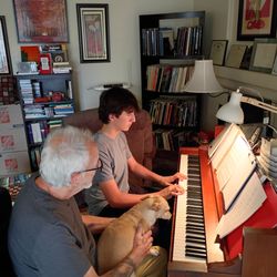 Piano Lessons with George Herzog - My dog Joey sits in on the lesson