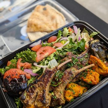 Sofreh - $22 Chicken and Lamb Chops Plate (changed out rice for pita, and asked for no dairy on my plate). - Mediterranean Near Me - Los Angeles, California Sofreh - $22 Chicken and Lamb Chops Plate (changed out rice for pita, and asked for no dairy on my plate). - Mediterranean Near Me - Los Angeles, California