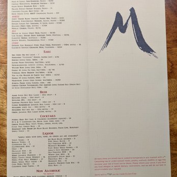 M Sushi - Menu 2 of 2. Wine, sake, beer, cocktails, liquor, non-alcoholic beverages. - Sushi Bars Near Me - Durham, North Carolina