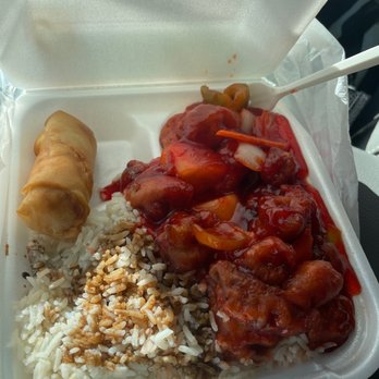 Ching Yen - Sweet and Sour Pork, egg roll and "sticky" rice!! - Szechuan Near Me - Bakersfield, California Ching Yen - Sweet and Sour Pork, egg roll and "sticky" rice!! - Szechuan Near Me - Bakersfield, California